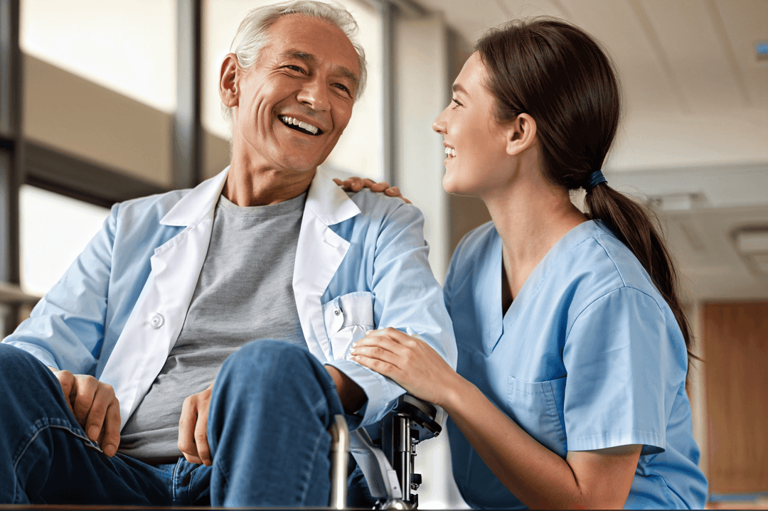 uplifting adalt center Doctor with patient image