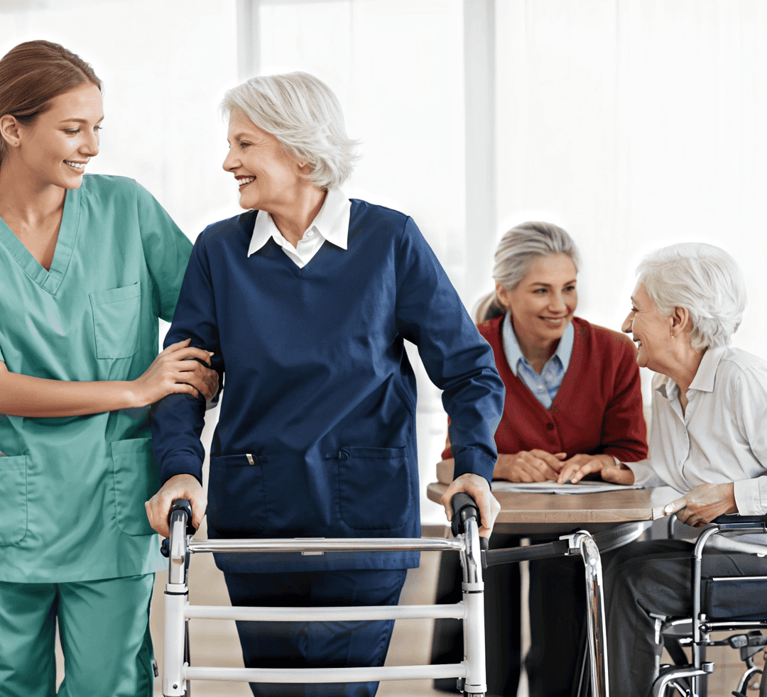 uplifting adalt center Nurse assisting patient image